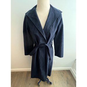 Vintage Samuel Robert by Peter Hatsi Androu Women Suede Trench Coat Blue Size 6